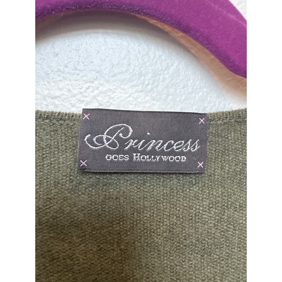 Princess Goes Hollywood Cashmere Blend Sweater V-Neck Green 38 US M - Picture 2 of 8